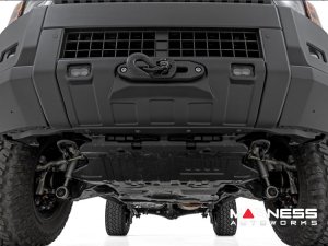 Toyota Land Cruiser Winch Mount - Hidden - Rough Country - Yellow SAE Fog Lights